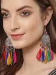 Oxidised Feather Earrings
