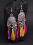 Oxidised Feather Earrings