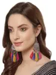 Oxidised Feather Earrings