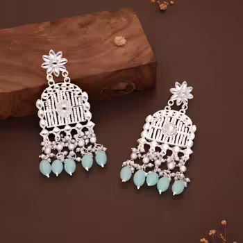 white earrings