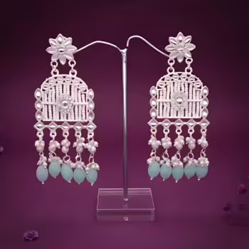 white earrings