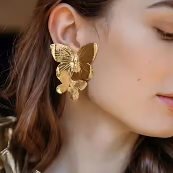 Golden Butterfly Earrings