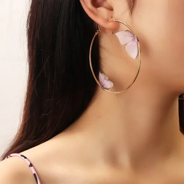 Butterfly Hoop Earring