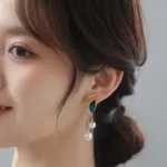 Green Leaf Earrings