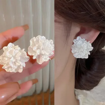 White Flower Earrings