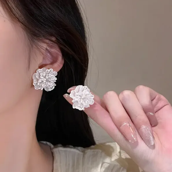 White Flower Earrings