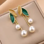 Green Leaf Earrings