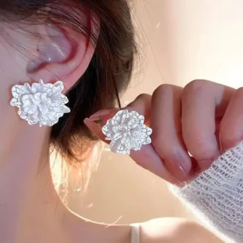 White Flower Earrings
