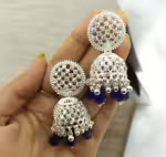 Oxidised Jhumka Earrings blue