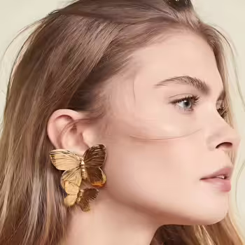 Golden Butterfly Earrings