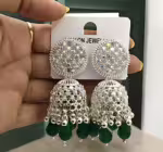 Oxidised Jhumka Earrings blue