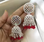 Oxidised Jhumka Earrings blue