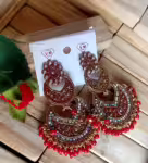 Chandbali Earrings white