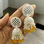 Oxidised Jhumka Earrings blue