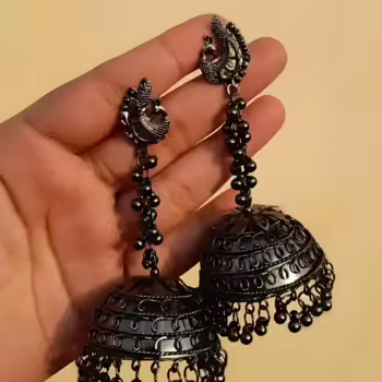 Oxidized Black Jhumka